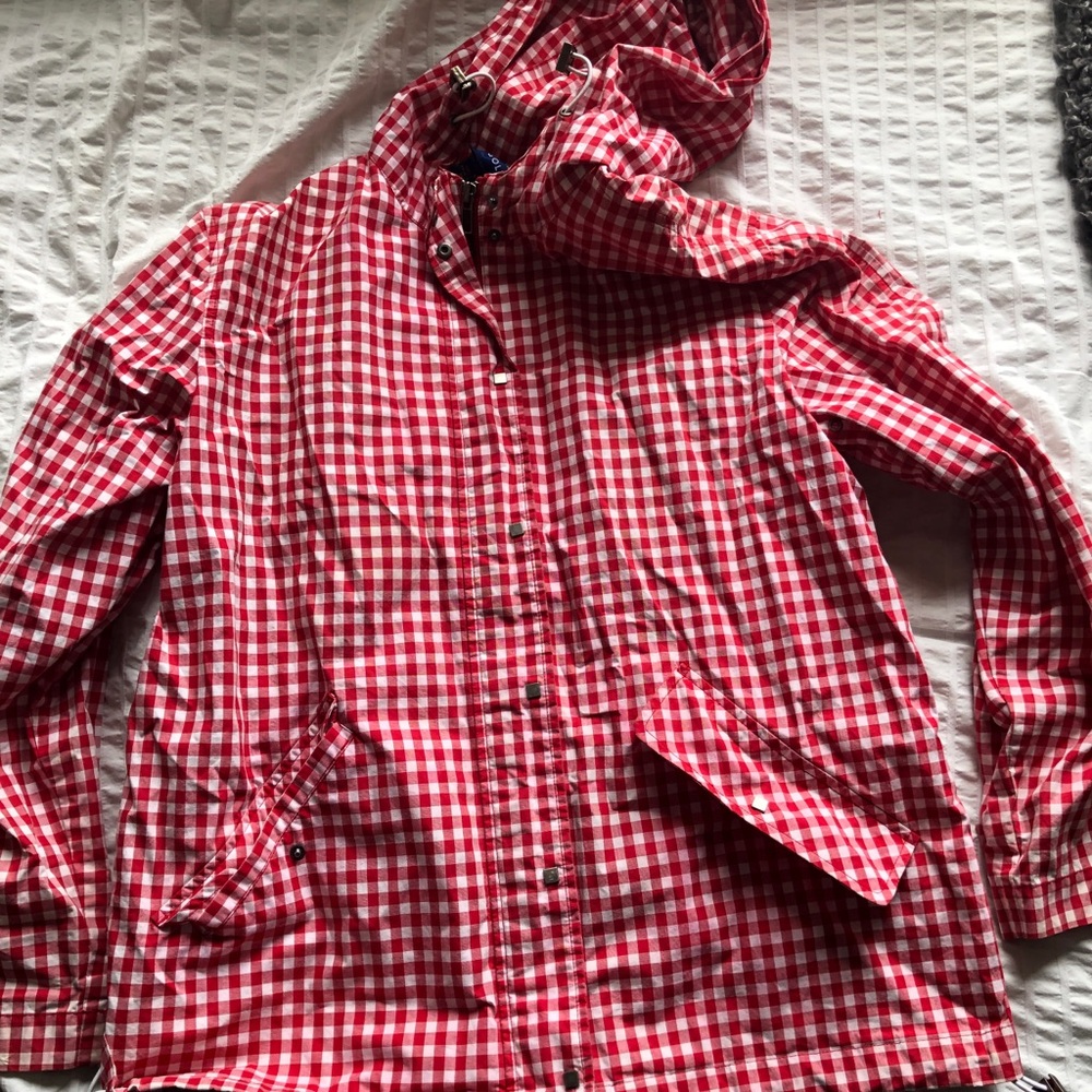Gingham Hooded Golf Jacket